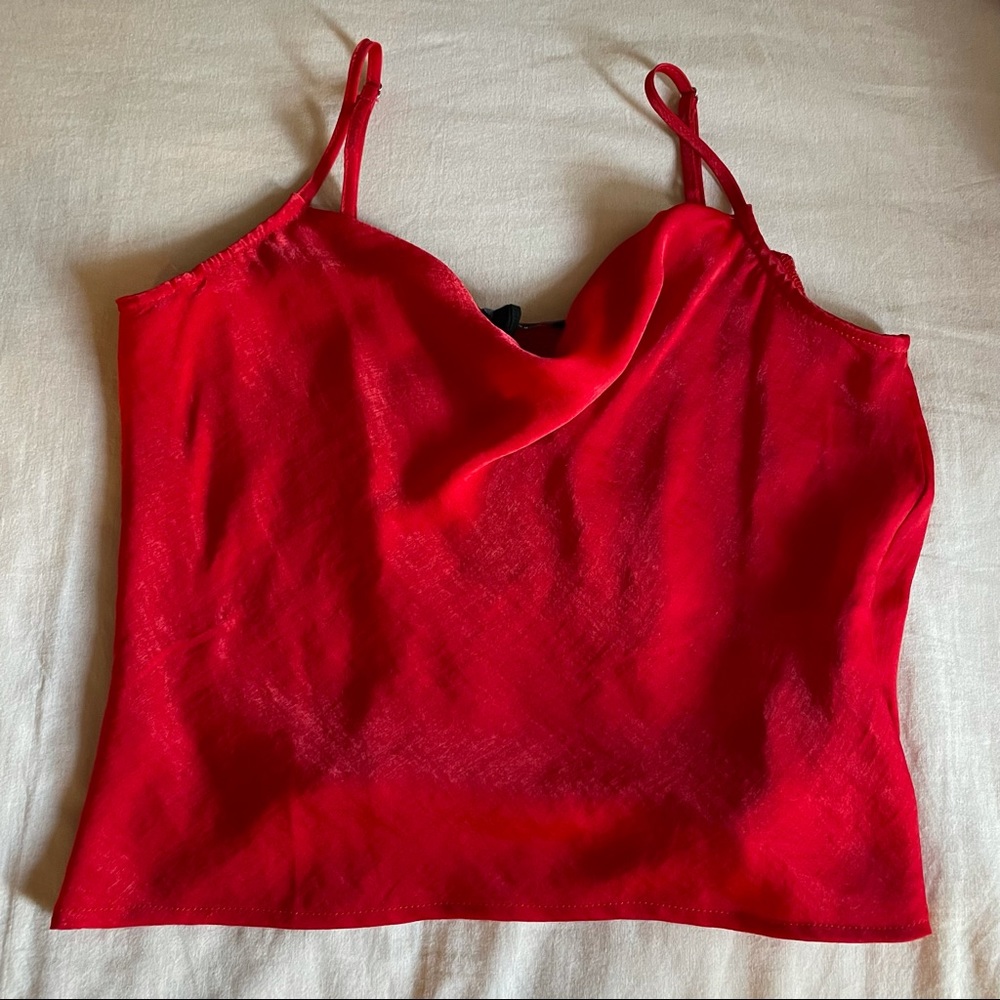 COTTON ON SATIN RED TOP